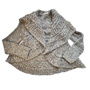 Anthropologie Elsamanda Italy Open Ruffle Front Cardigan feminine wool blend M